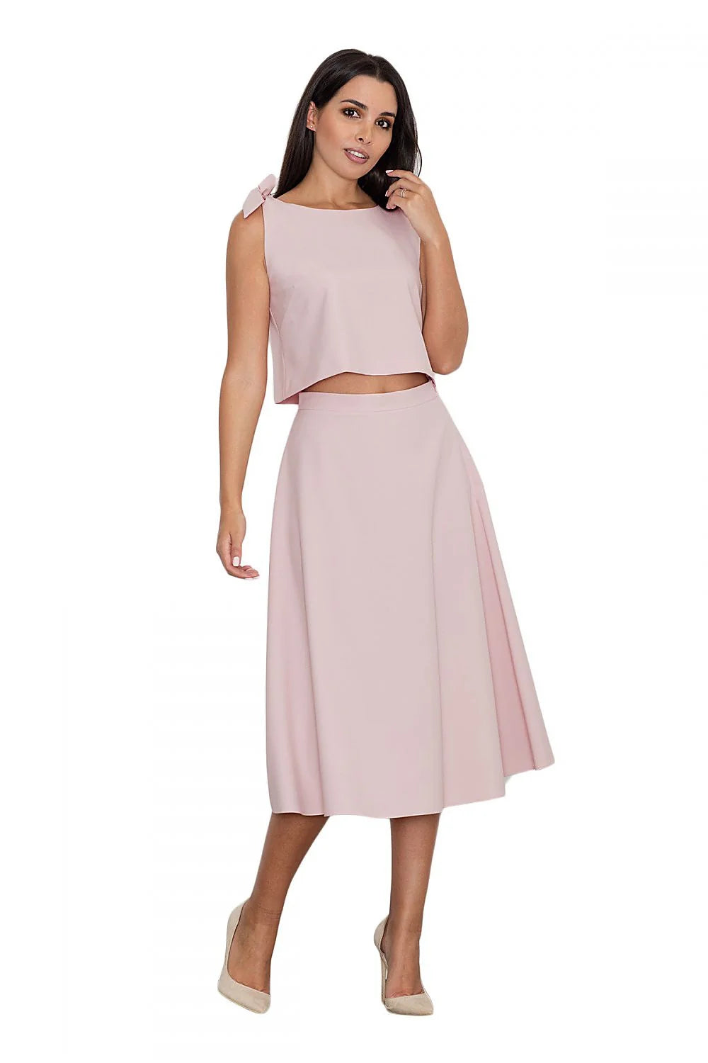 Ensemble lingerie satin élégant moderne confortable jupe évasée mi-mollet pour femmes tendance sophistiquée