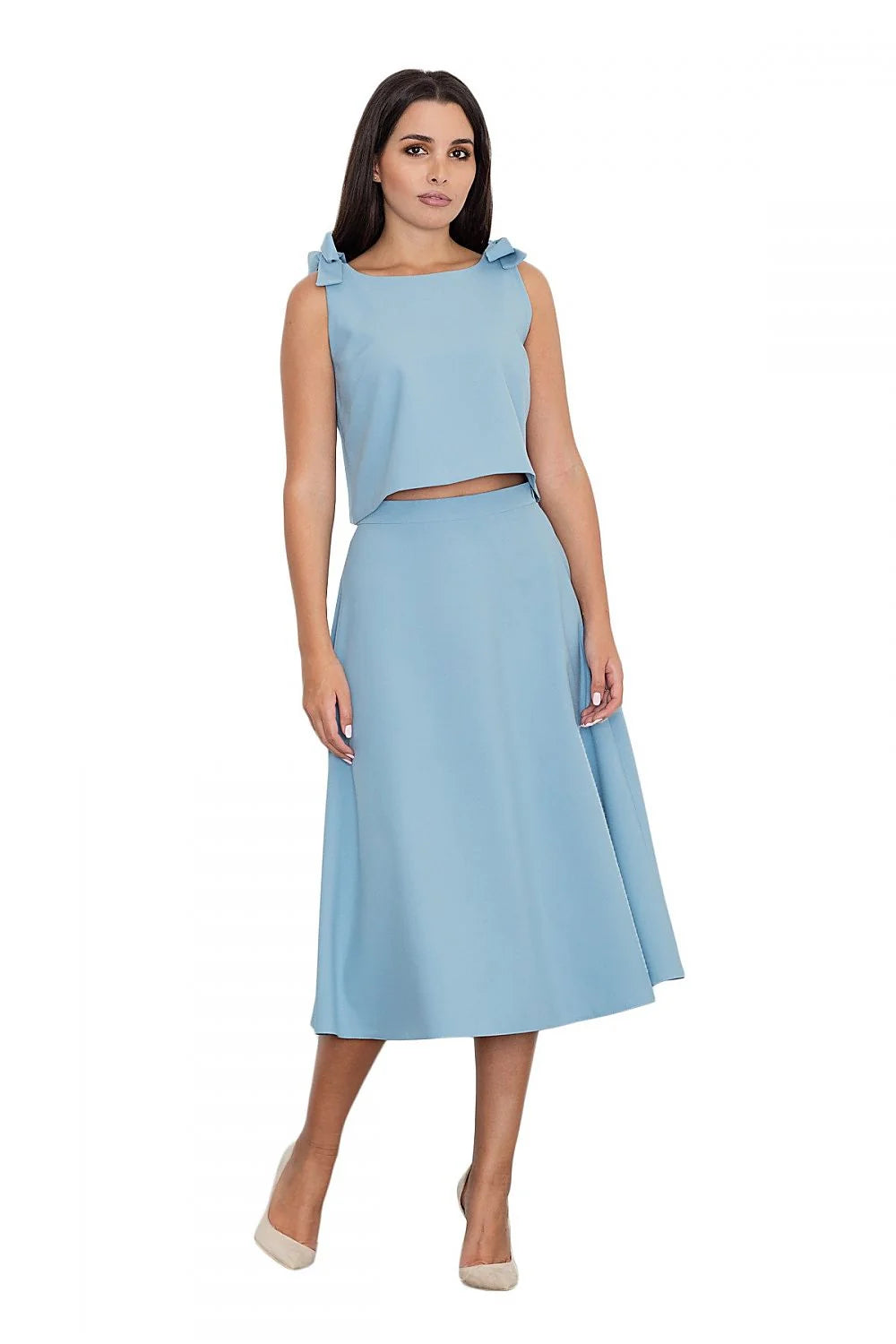 Ensemble lingerie satin élégant moderne confortable jupe évasée mi-mollet pour femmes tendance sophistiquée
