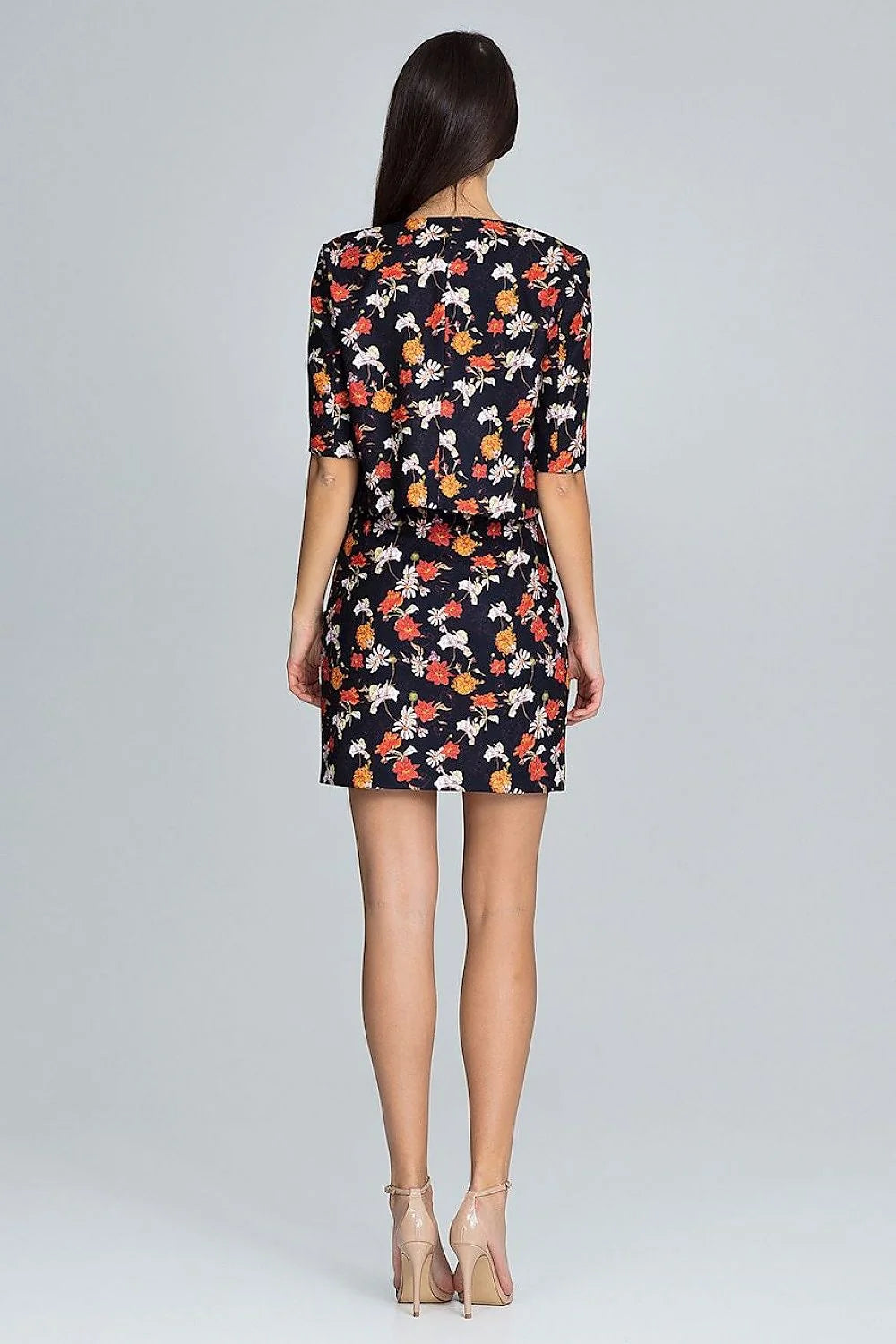 Ensemble robe veste tissu léger élégant floral multicolore chic pour femmes modernes occasions spéciales