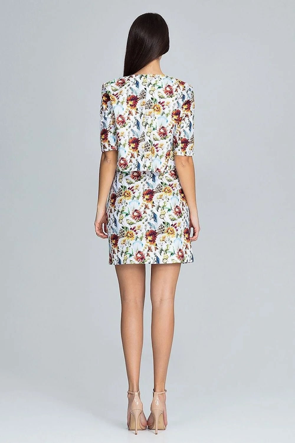 Ensemble robe veste tissu léger élégant floral multicolore chic pour femmes modernes occasions spéciales