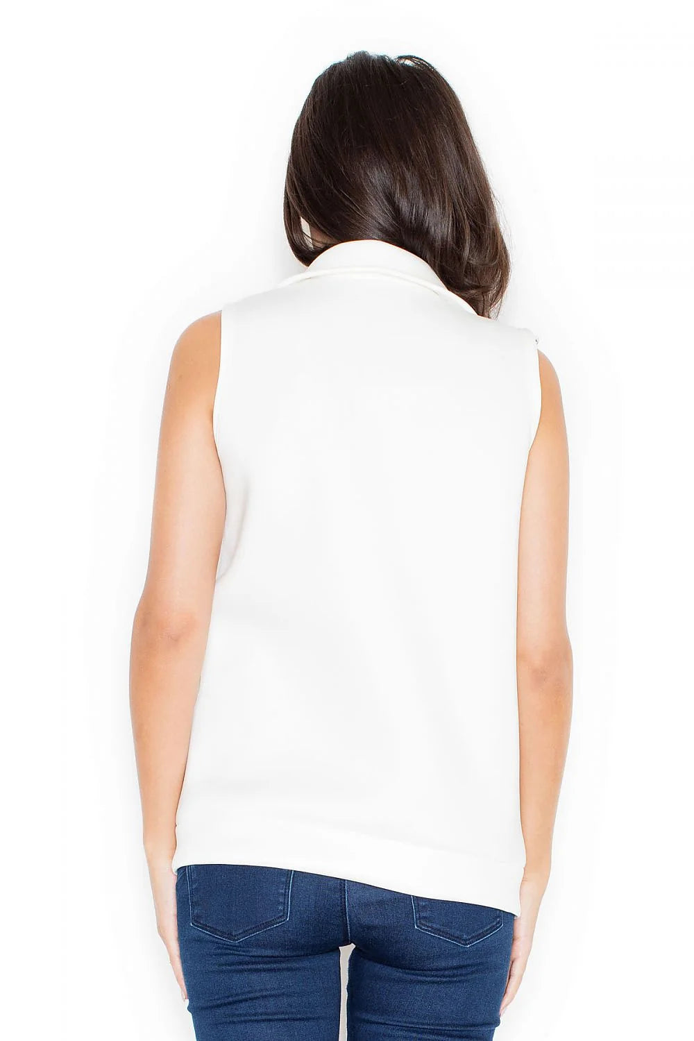 Gilet sans manches blanc élégant moderne décontracté avec fermeture éclair parfait pour toutes occasions mode