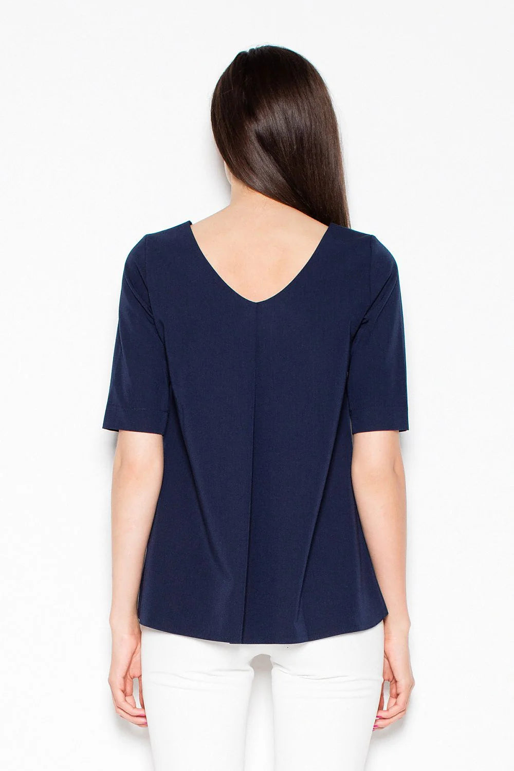 Haut femme rose en coton chic moderne manches courtes coupe droite ample style minimaliste sophistiqué