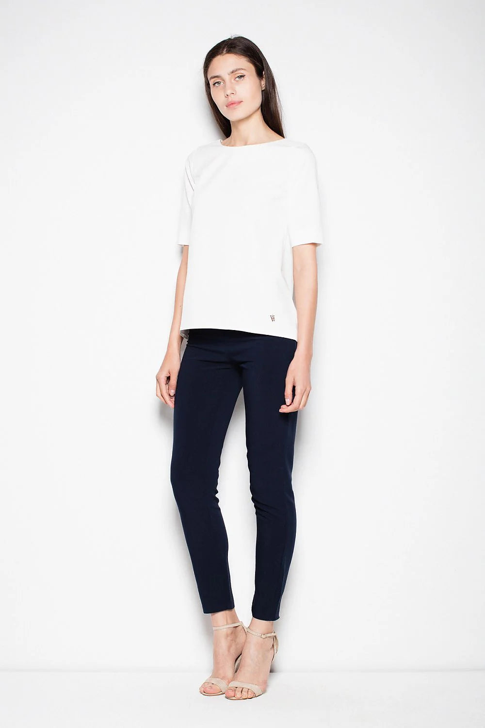 Haut femme rose en coton chic moderne manches courtes coupe droite ample style minimaliste sophistiqué