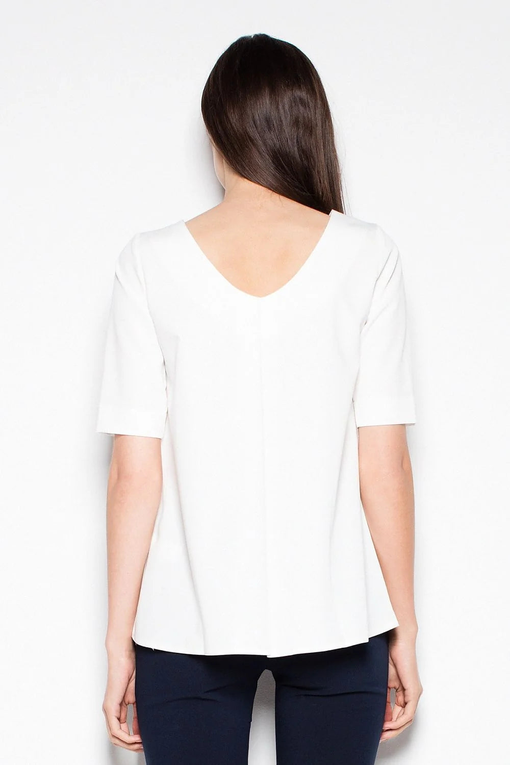 Haut femme rose en coton chic moderne manches courtes coupe droite ample style minimaliste sophistiqué
