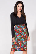 Jupe crayon élégante ajustée imprimé floral chic haute qualité mode pour femme moderne tendance