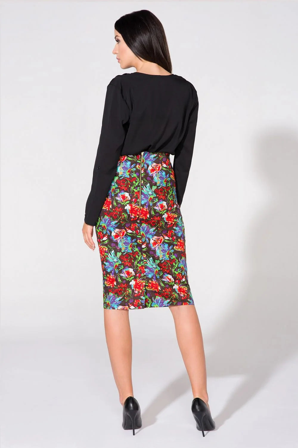 Jupe crayon élégante ajustée imprimé floral chic haute qualité mode pour femme moderne tendance