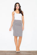 Jupe Crayon Figl Tissu Lisse Élégante Classique Ajustée Mode Femme Bureau Événements Formels