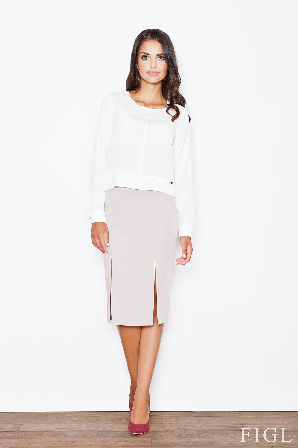 Jupe élégante en coton haute taille style classique pour réunions professionnelles et garde-robe sophistiquée