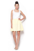 Jupe évasée en textile léger style décontracté couleur jaune pâle pour mode féminine chic