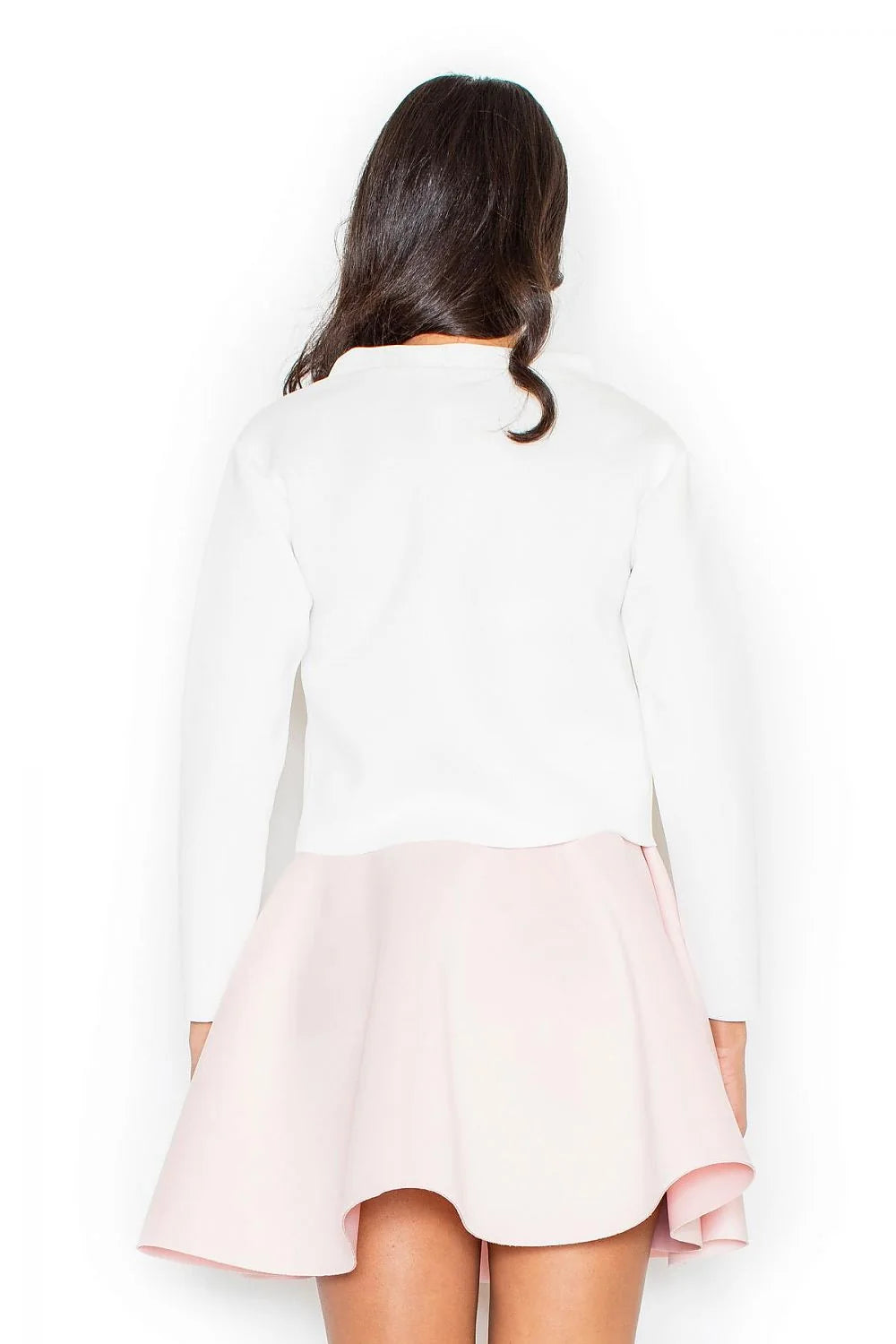 Jupe évasée en tissu doux rose pâle élégante taille haute mode féminine quotidienne