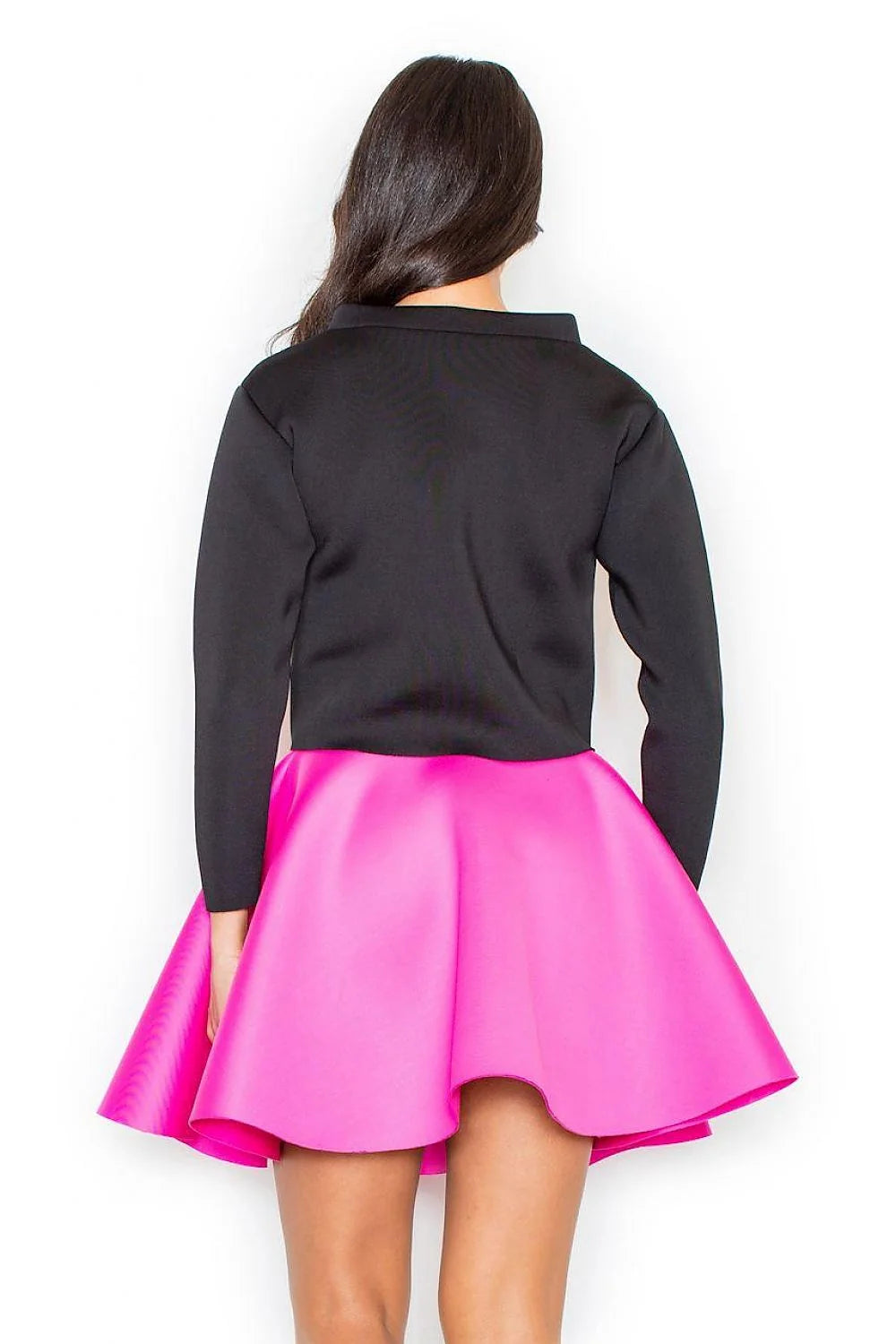 Jupe évasée en tissu doux rose pâle élégante taille haute mode féminine quotidienne