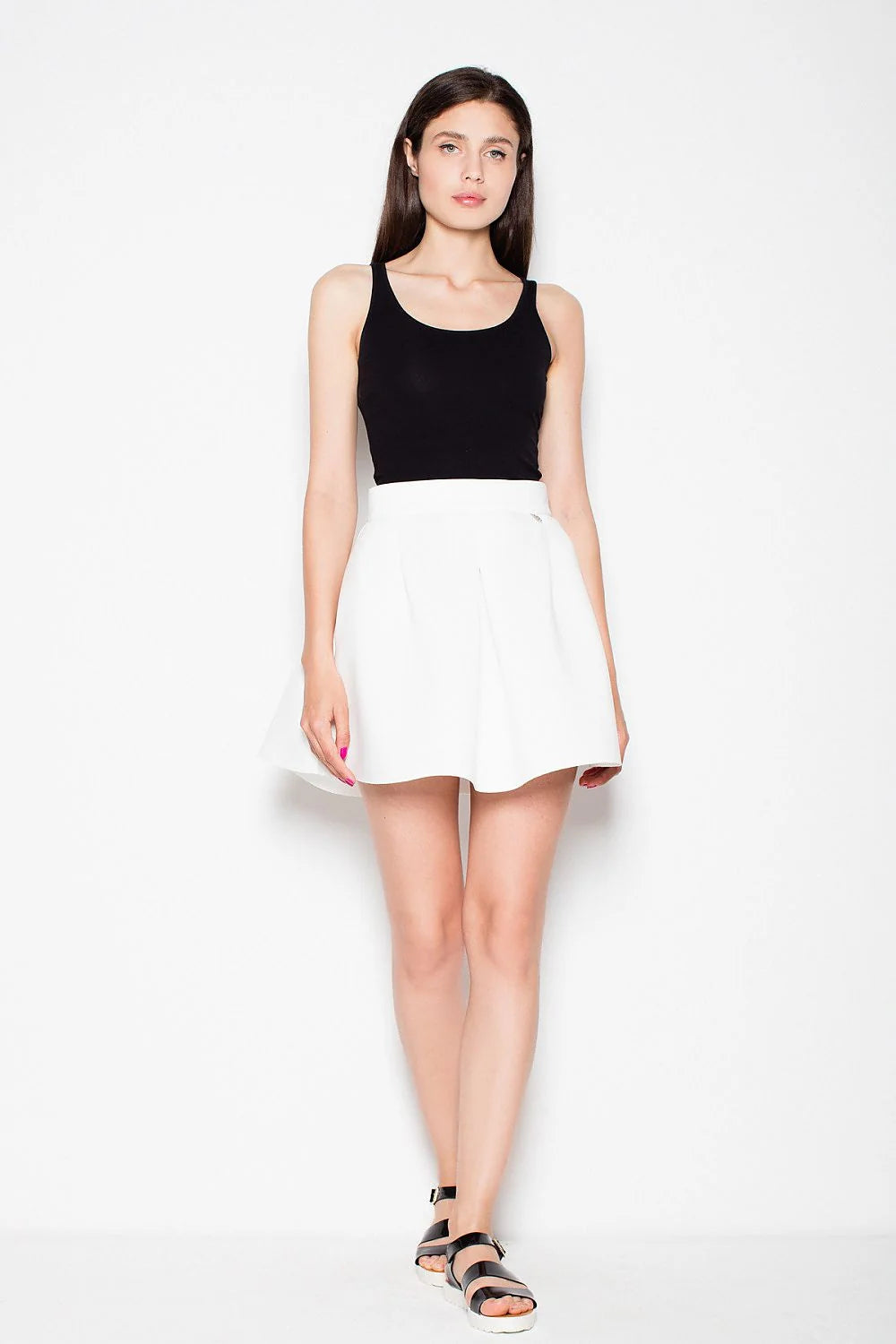 Jupe évasée polyester moderne élégante confort quotidien style décontracté tenue femme mode tendance actuelle