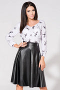 Jupe évasée similicuir noir élégante chic mode femme tendance style moderne confort quotidien