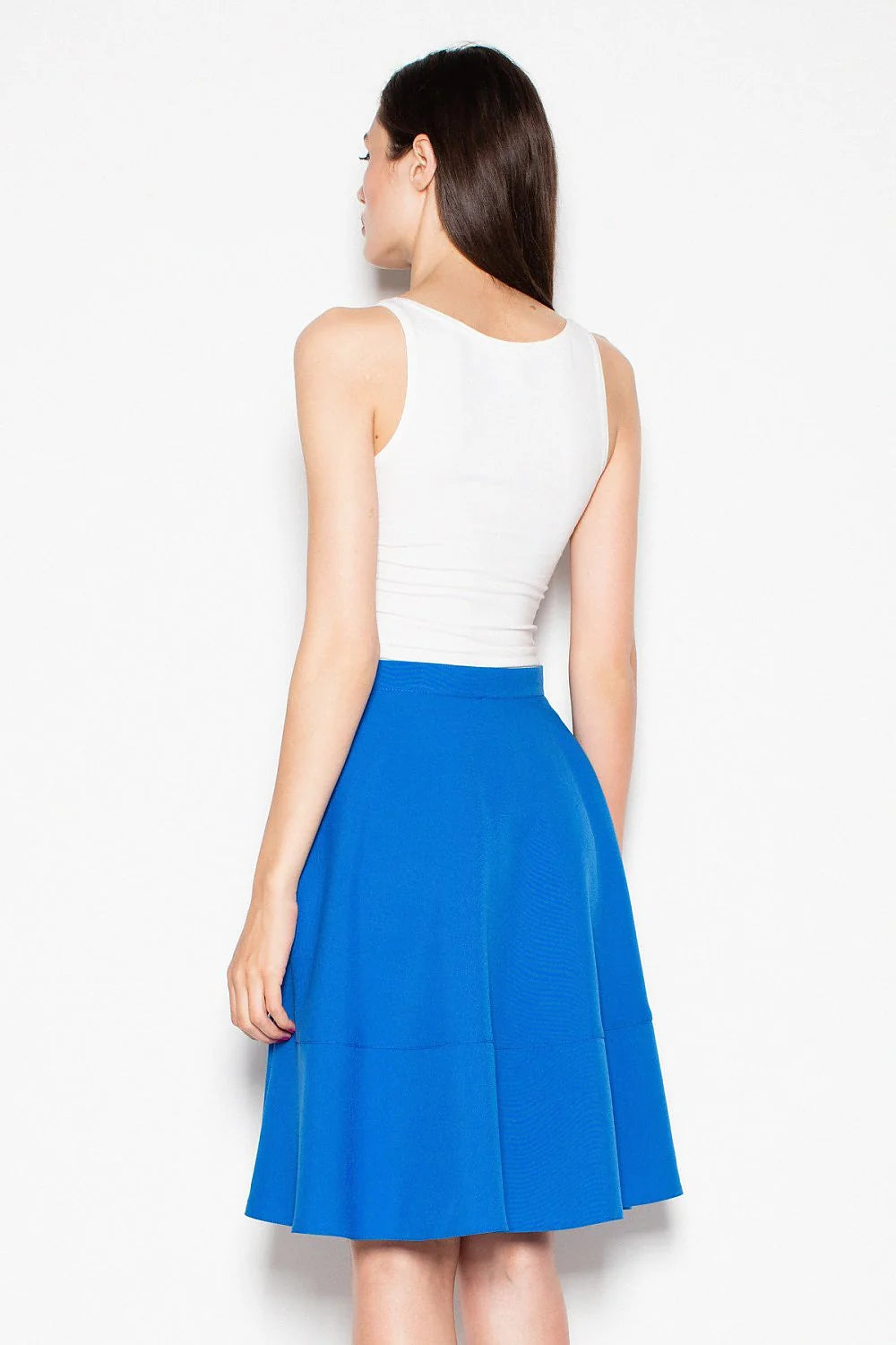 Jupe évasée tissu léger élégante bleu vif confort mode féminine tendance garde-robe casual