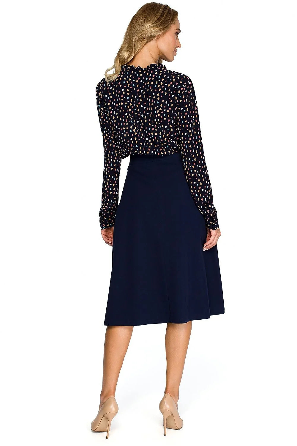 Jupe midi évasée coton chic rouge vif élégante polyvalente pour tenues professionnelles et sorties