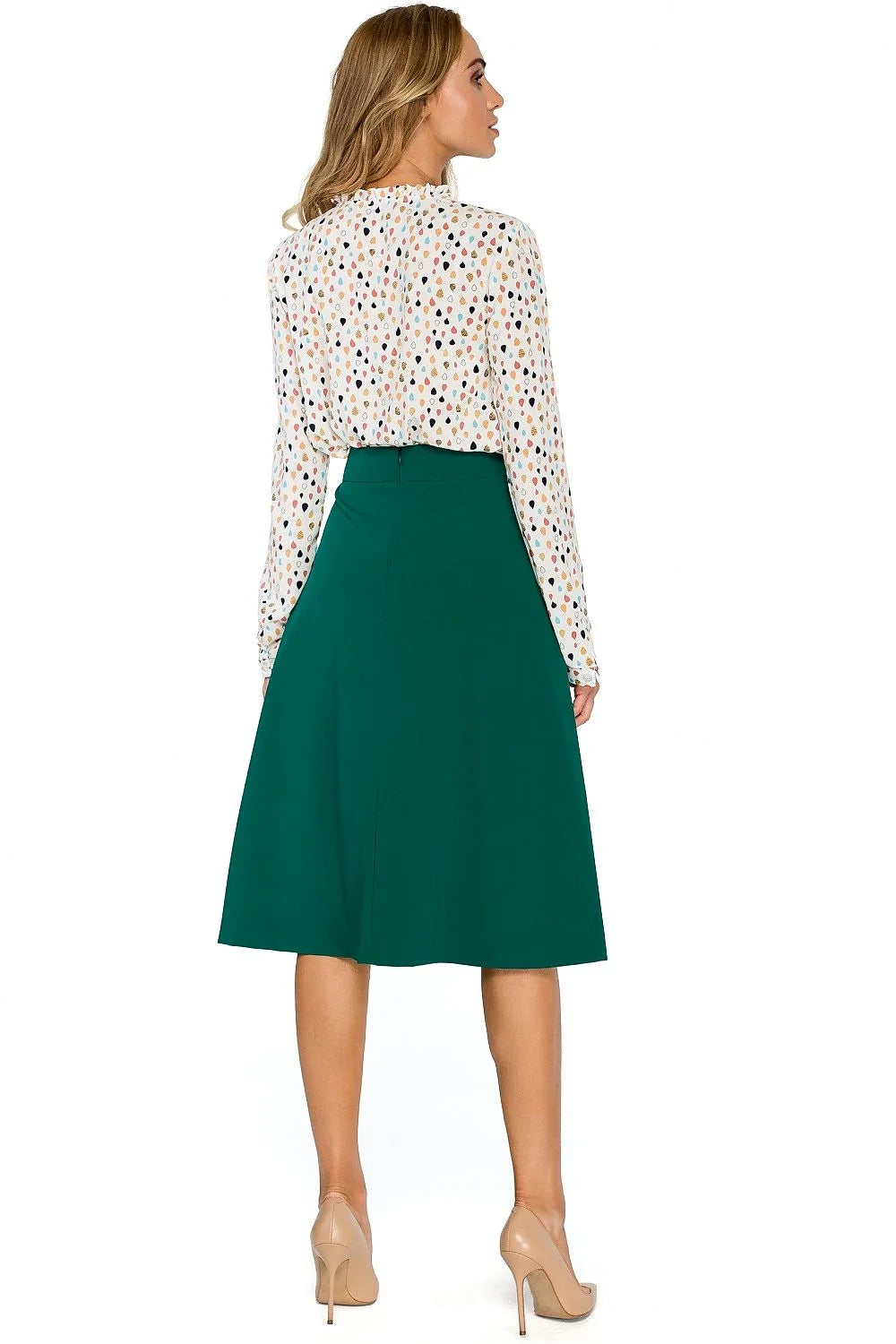 Jupe midi évasée coton chic rouge vif élégante polyvalente pour tenues professionnelles et sorties