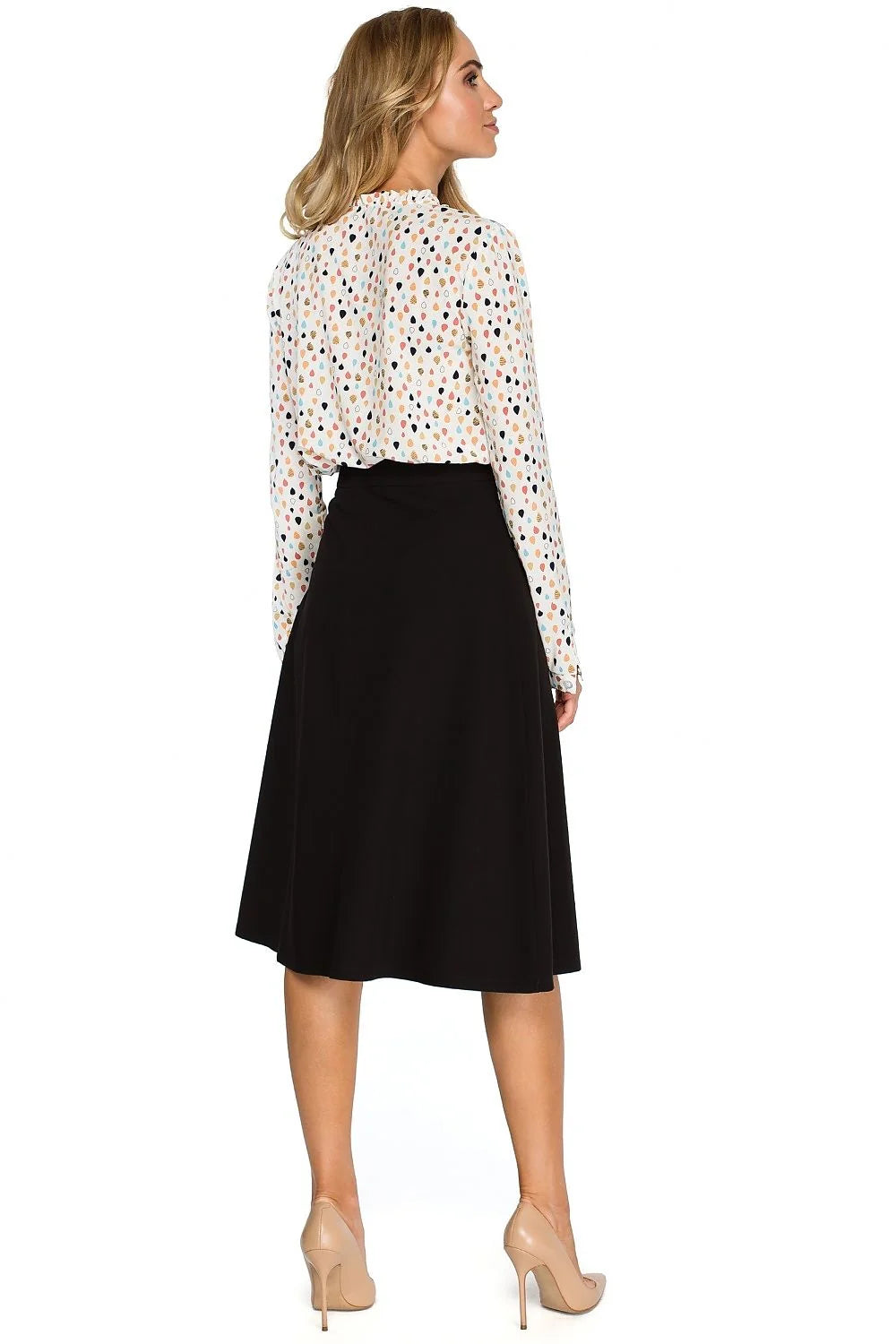 Jupe midi évasée coton chic rouge vif élégante polyvalente pour tenues professionnelles et sorties