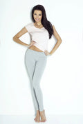 Leggings longs en coton gris confortables pour femme moderne look décontracté chic et élégant