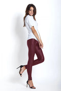 Leggings similicuir écologique moderne élégant fermeture éclair décorative allure chic mode tendance femme