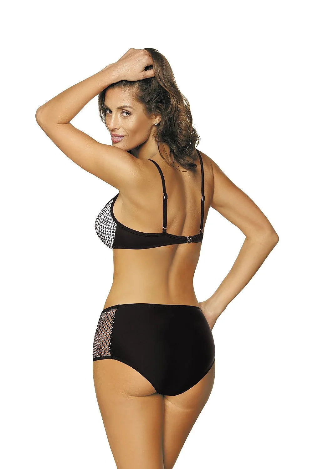 Maillot de bain deux pièces stretch moderne chic rayures ondulées rouge été plage femme élégante