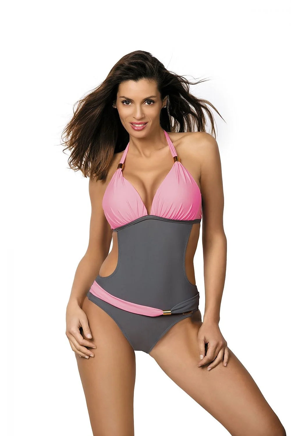 Maillot de bain une pièce lycra moderne sexy découpes élégantes plage tendance bleu marine vert menthe