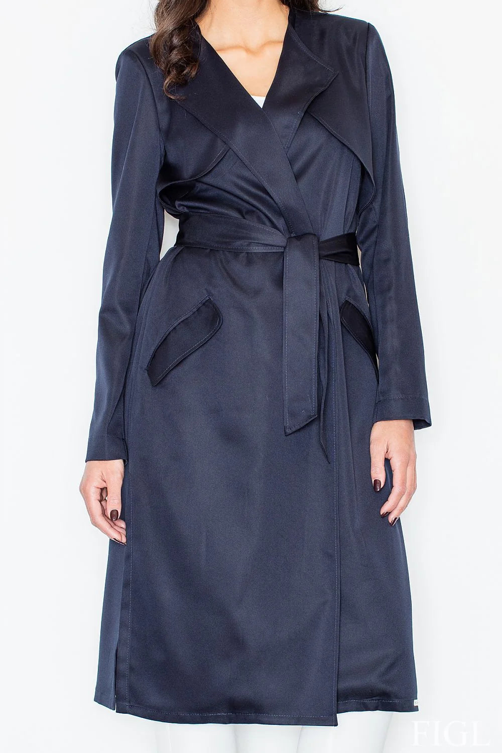 Manteau en laine Figl élégant coupe longue chic confort automne hiver pour femmes modernes