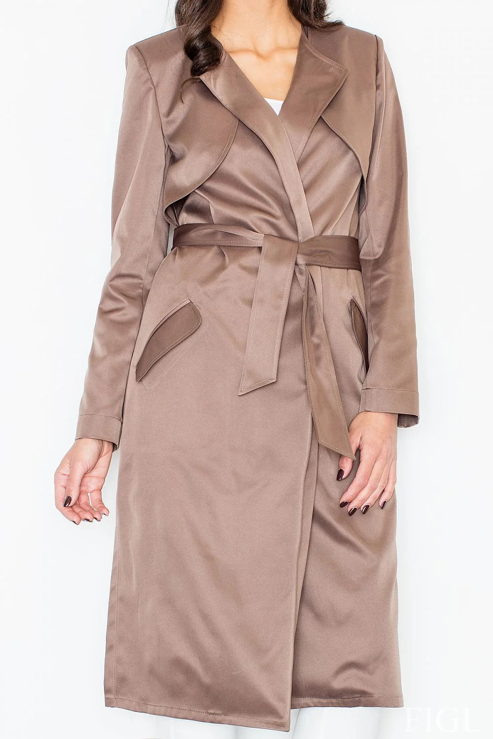 Manteau en laine Figl élégant coupe longue chic confort automne hiver pour femmes modernes