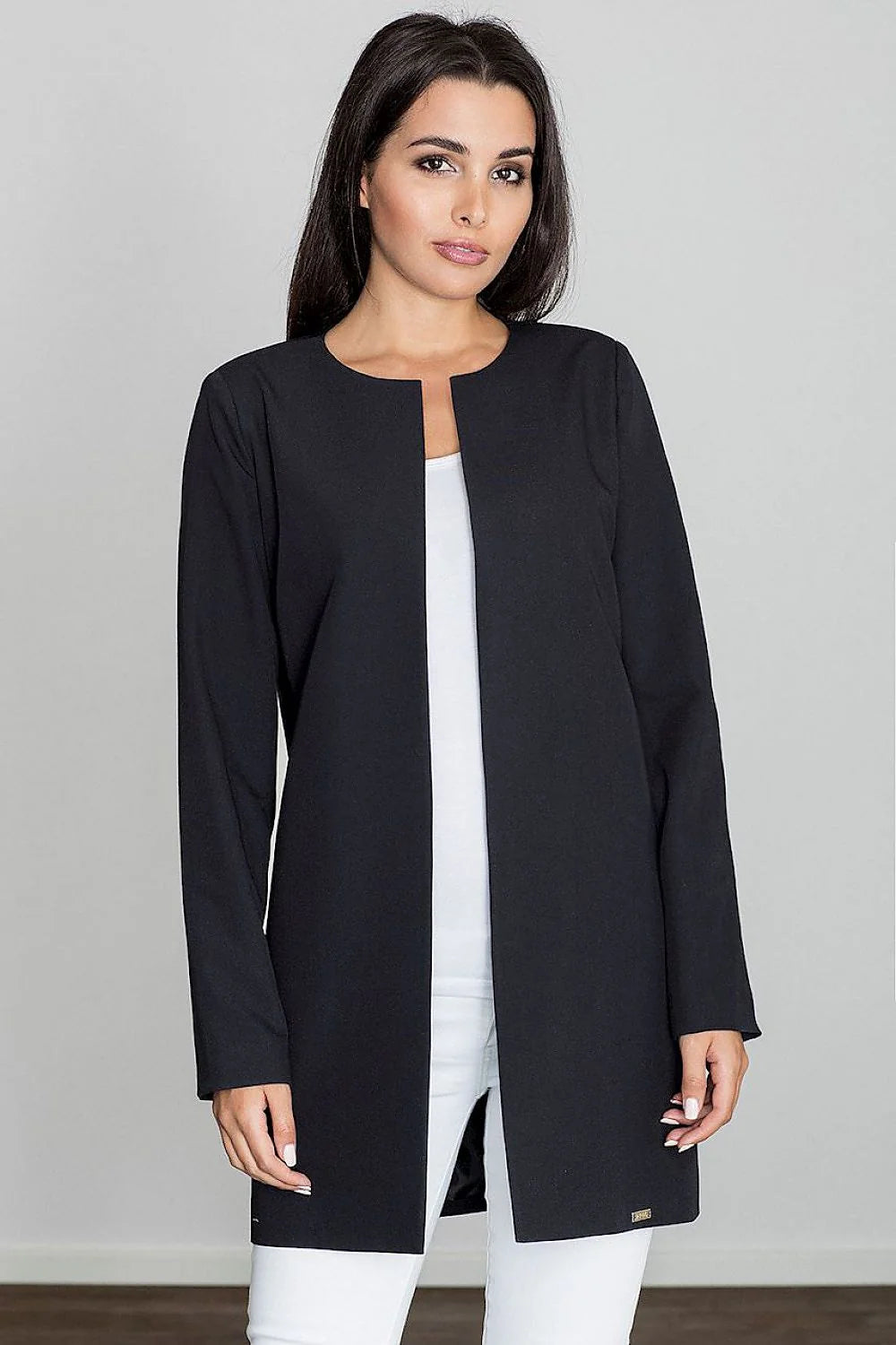 Manteau en tissu chic élégant motif losanges noir et blanc pour style sophistiqué moderne femme
