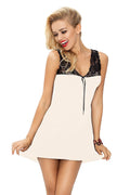 Nuisette dentelle florale noire écru romantique sexy ajustée évasée transparence confort lingerie nuit femmes