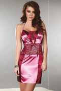 Nuisette satin dentelle élégante sexy Livia Corsetti bordeaux transparente ajustée séduction moments intimes féminine