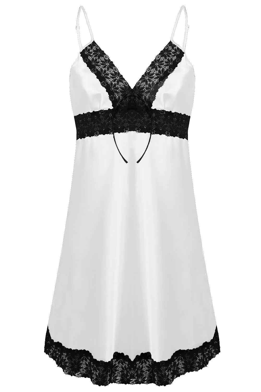 Nuisette satin rouge fluide romantique dentelle noire séductrice style sexy lingerie élégante nuit femmes