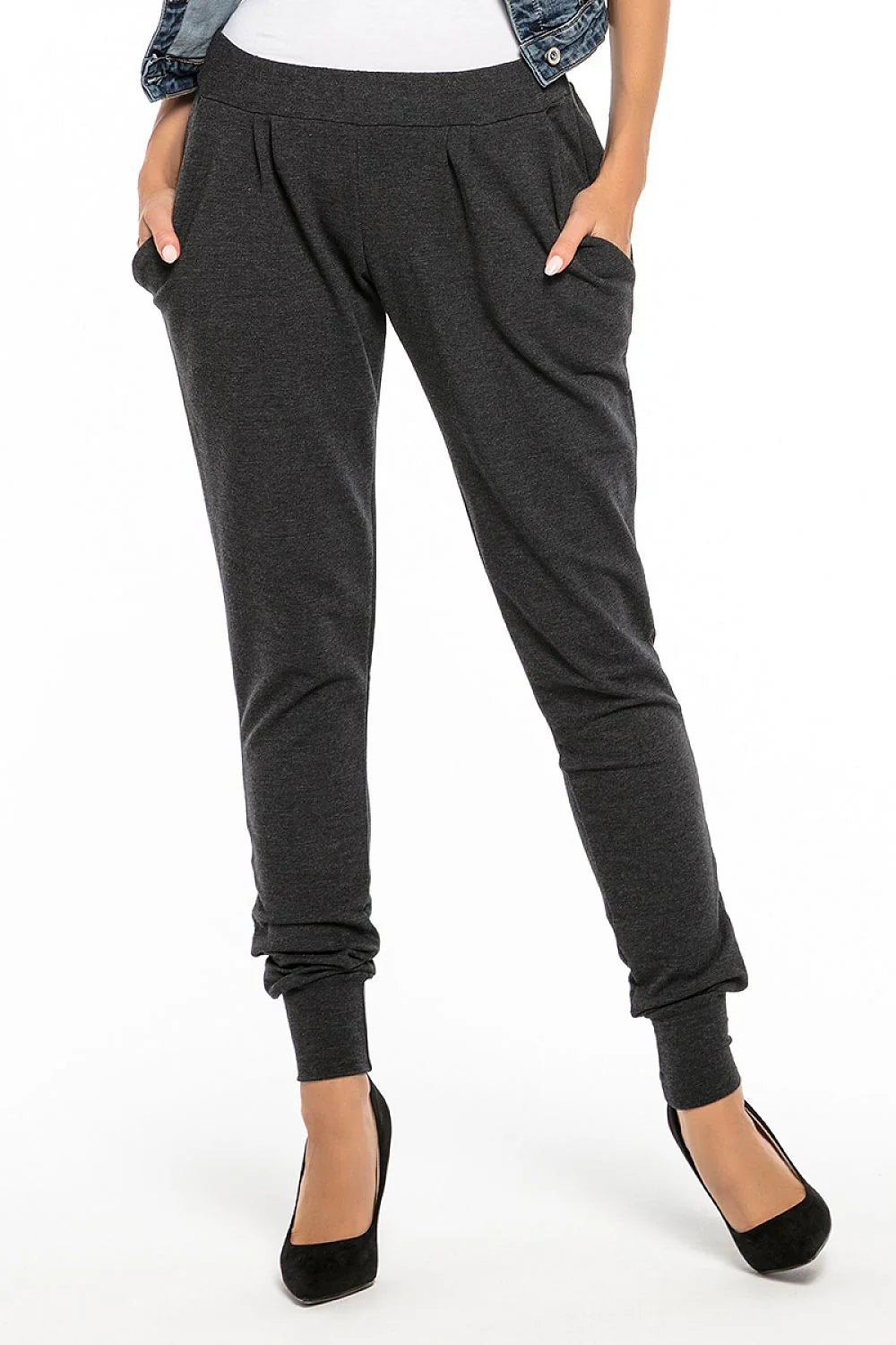 Pantalon de jogging coton style décontracté gris clair confortable avec poches pour détente et sport