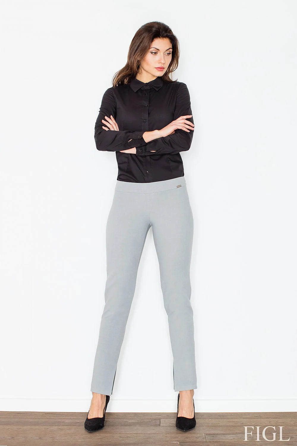Pantalon droit femme coton-polyester chic et confortable pour un style professionnel et élégant