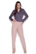 Pantalon élégant en coton Figl pour femme moderne, confort exceptionnel pour tenues chic et professionnelles