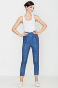 Pantalon femme coton chic décontracté carreaux confort ajusté moderne bureau sortie quotidienne look casual