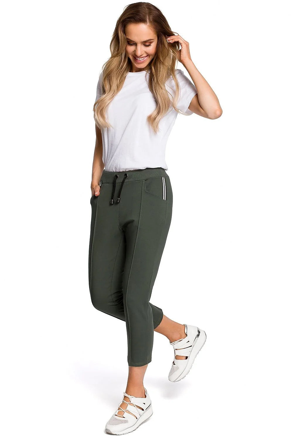 Pantalon femme coton élasthanne décontracté noir élégant confort quotidien mode féminine jogging chic