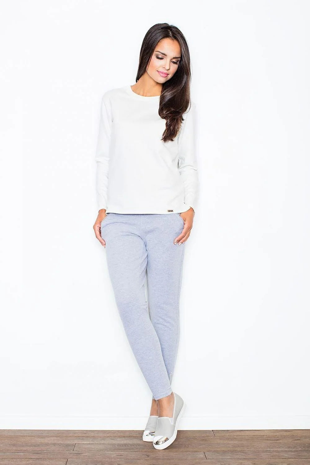 Pantalon femme coton style décontracté élégant jaune taille haute poches mode estivale confortable