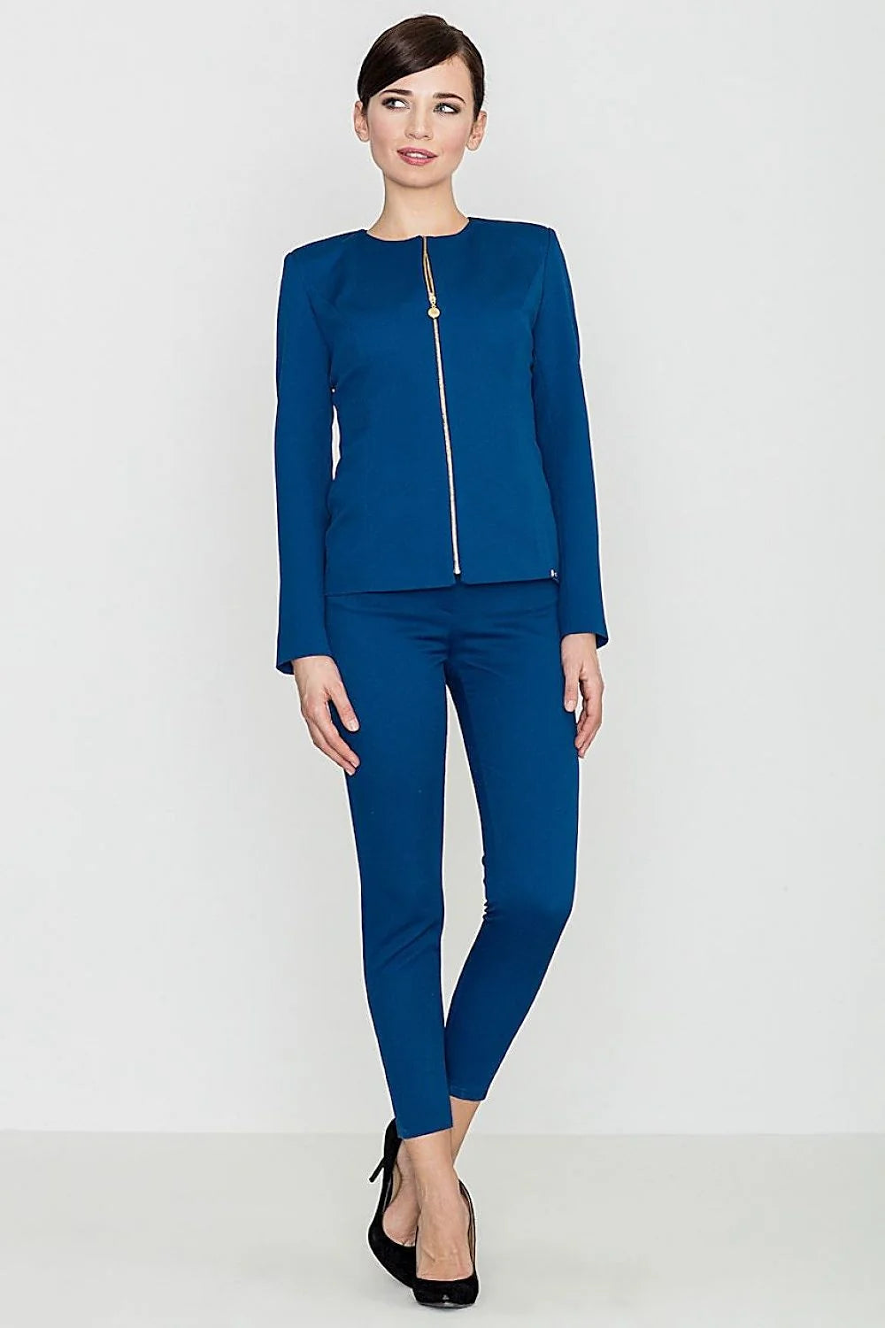 Pantalon long en tissu gaufré style moderne élégant fermetures éclair occasions décontractées femmes modernes