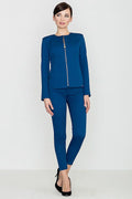 Pantalon long en tissu gaufré style moderne élégant fermetures éclair occasions décontractées femmes modernes