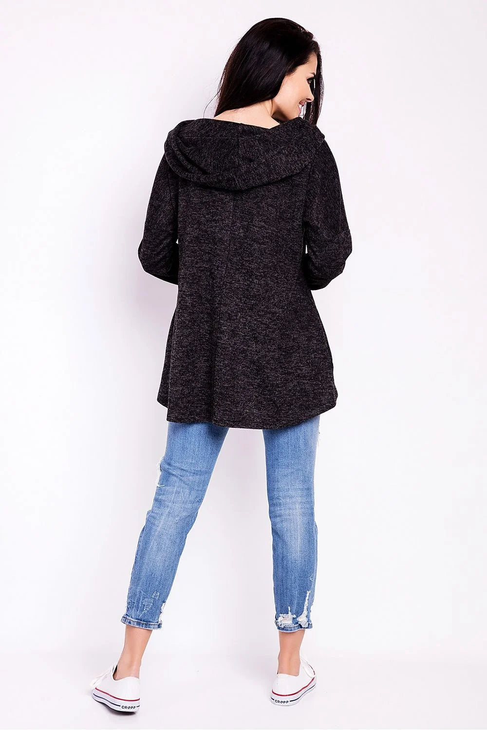 Pull Ample Coton Décontracté Gris Confortable Mode Urbaine Look Casual Pour Sorties Urbaines