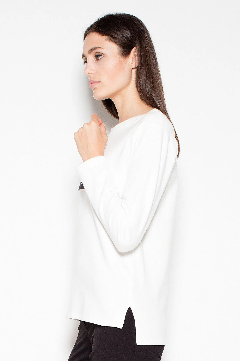 Pull coton décontracté moderne blanc imprimé textuel Venaton confortable pour femme tendance mode casual