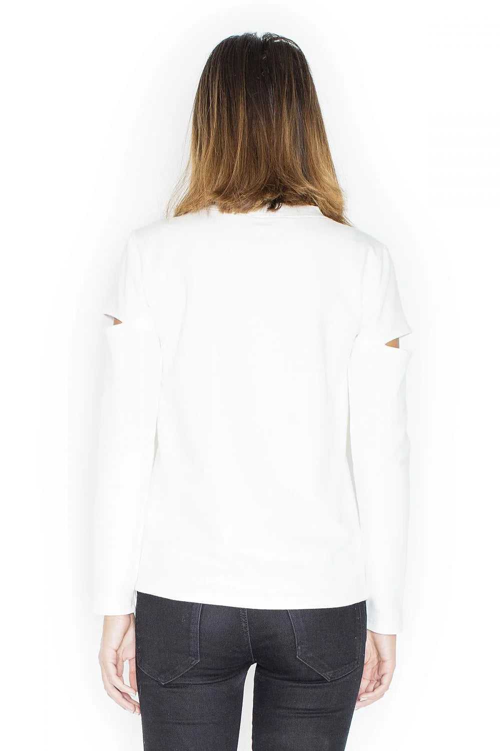 Pull coton décontracté moderne gris clair ouvertures manches longues confort idéal style quotidien femme