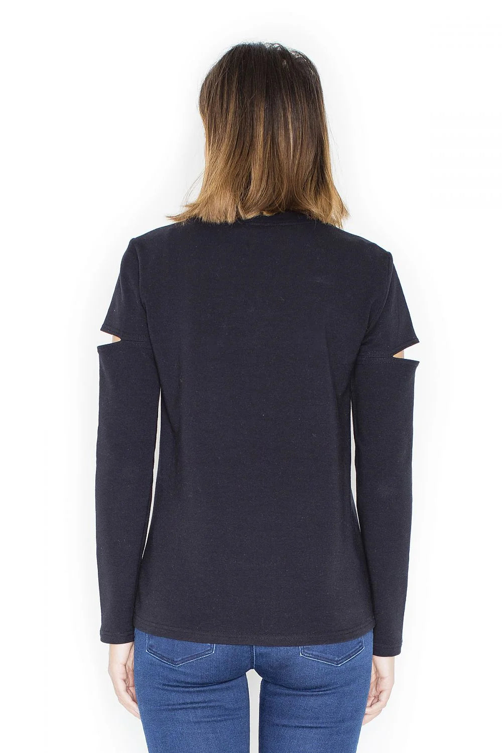 Pull coton décontracté moderne gris clair ouvertures manches longues confort idéal style quotidien femme
