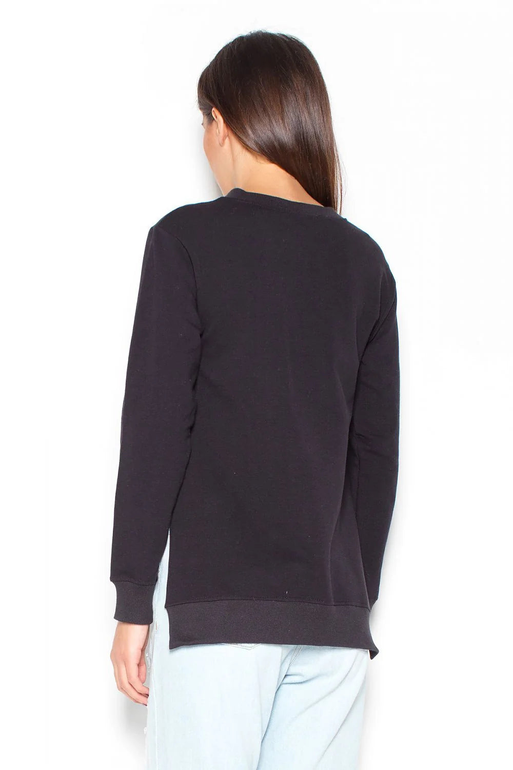 Pull décontracté en coton gris clair style casual chic avec col rond et manches longues