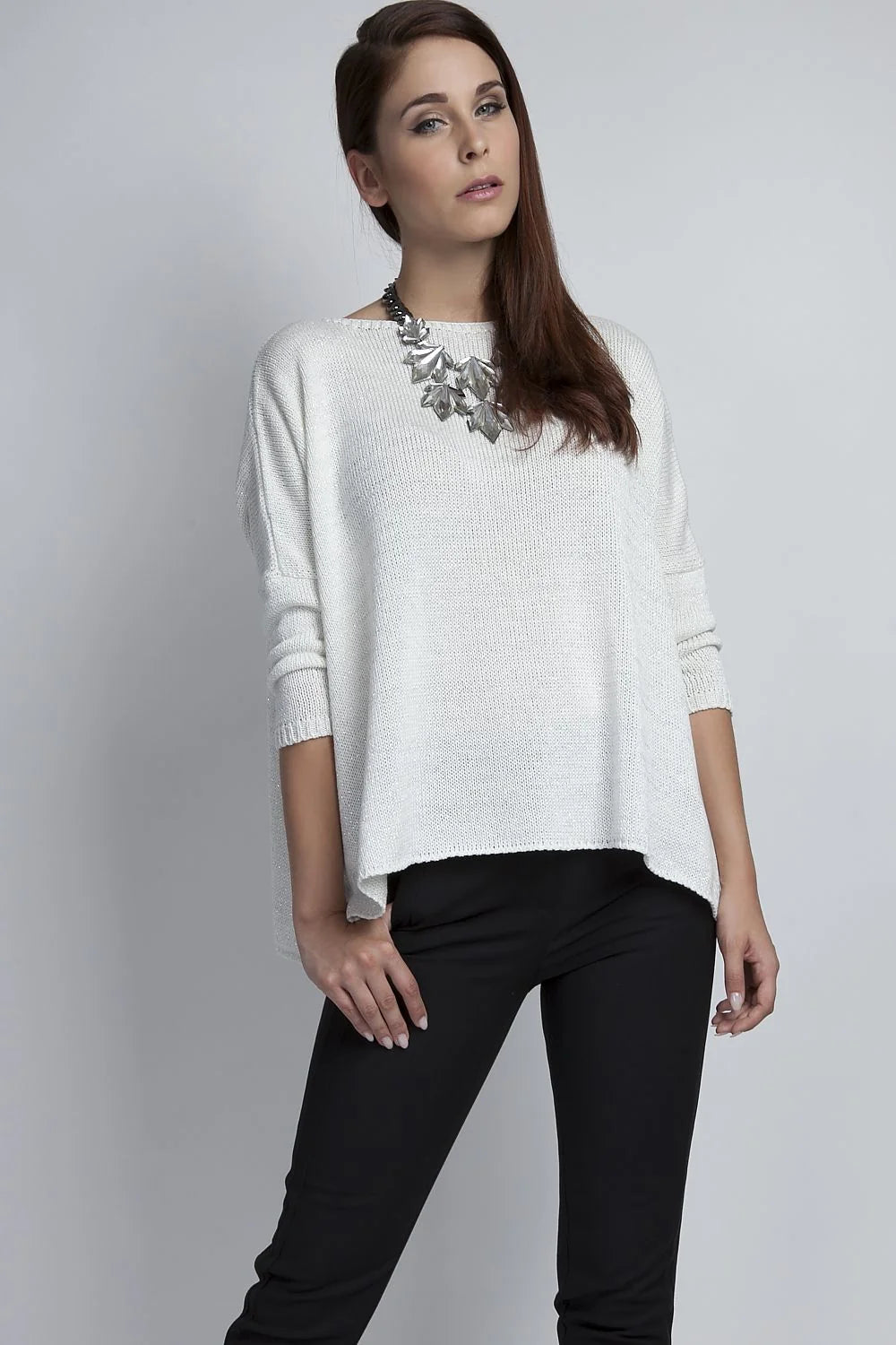 Pull en tricot élégant au style décontracté chic avec collier intégré pour femmes modernes mode