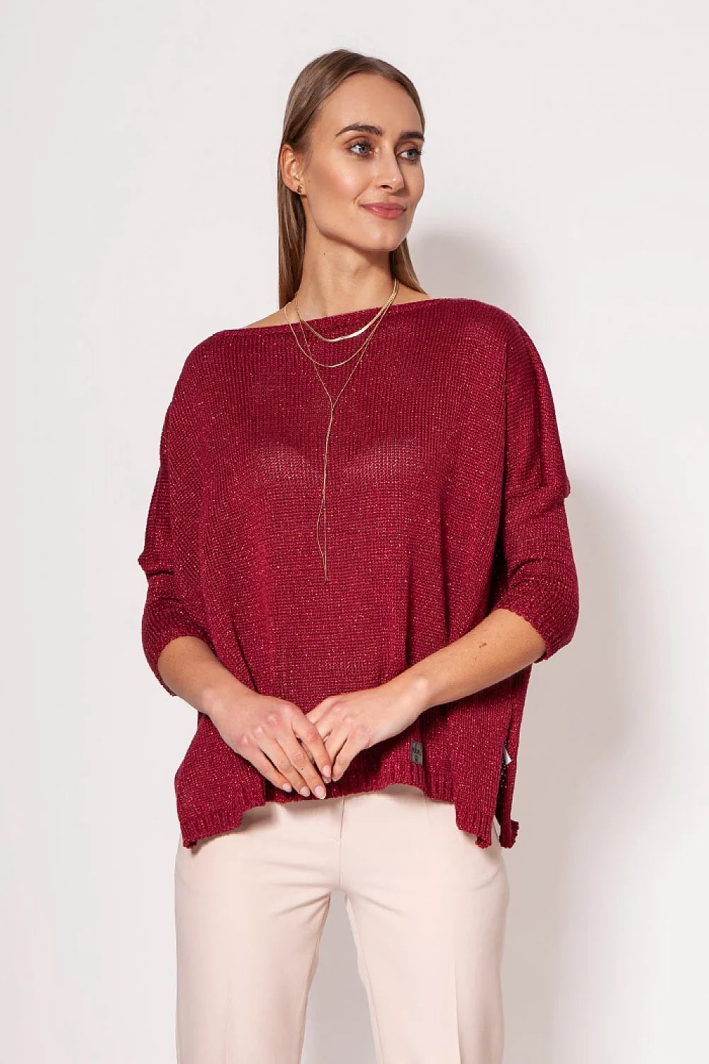Pull en tricot élégant au style décontracté chic avec collier intégré pour femmes modernes mode