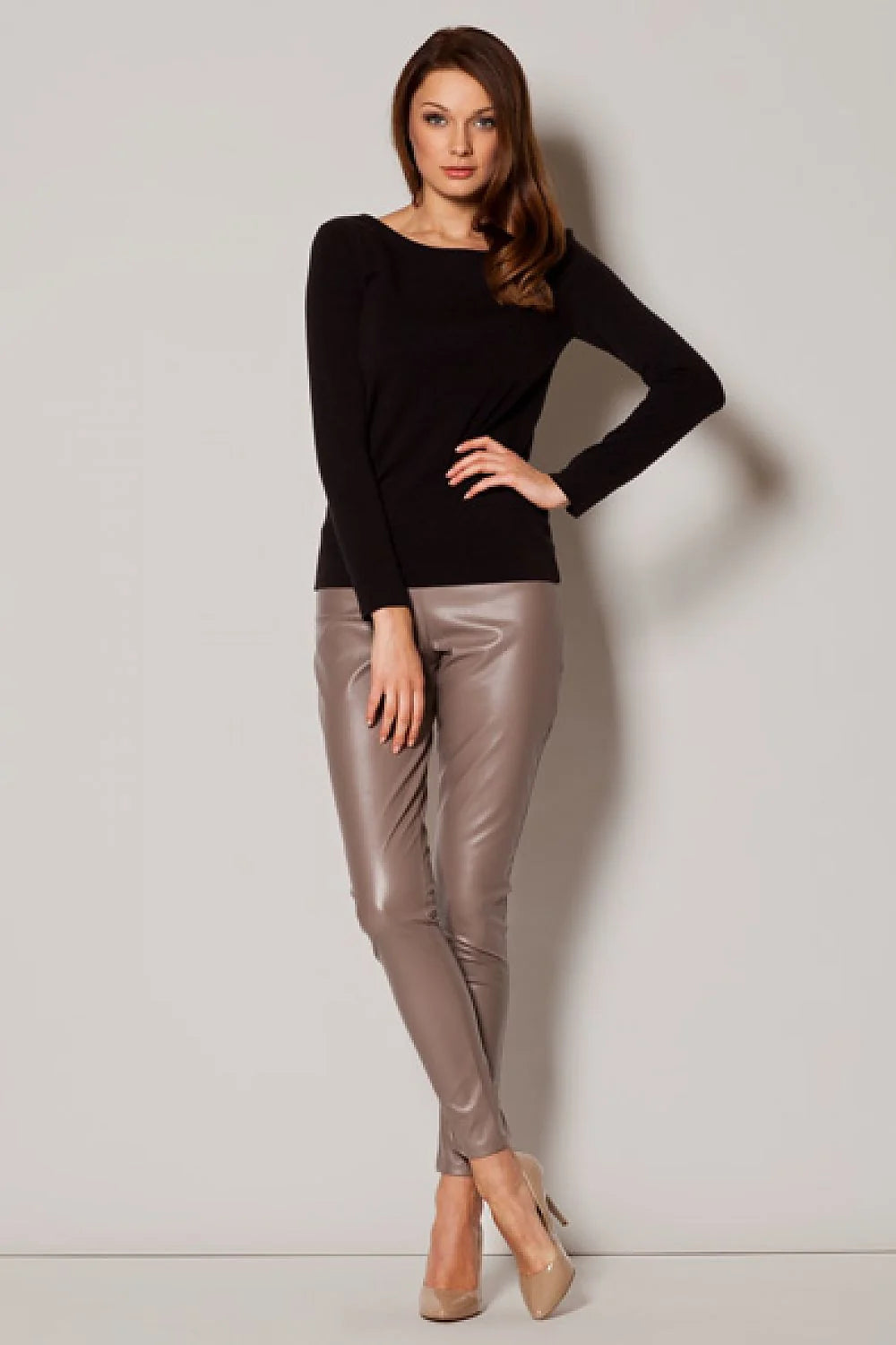 Pull femme coton décontracté confort gris manches longues mode automne hiver style moderne élégant