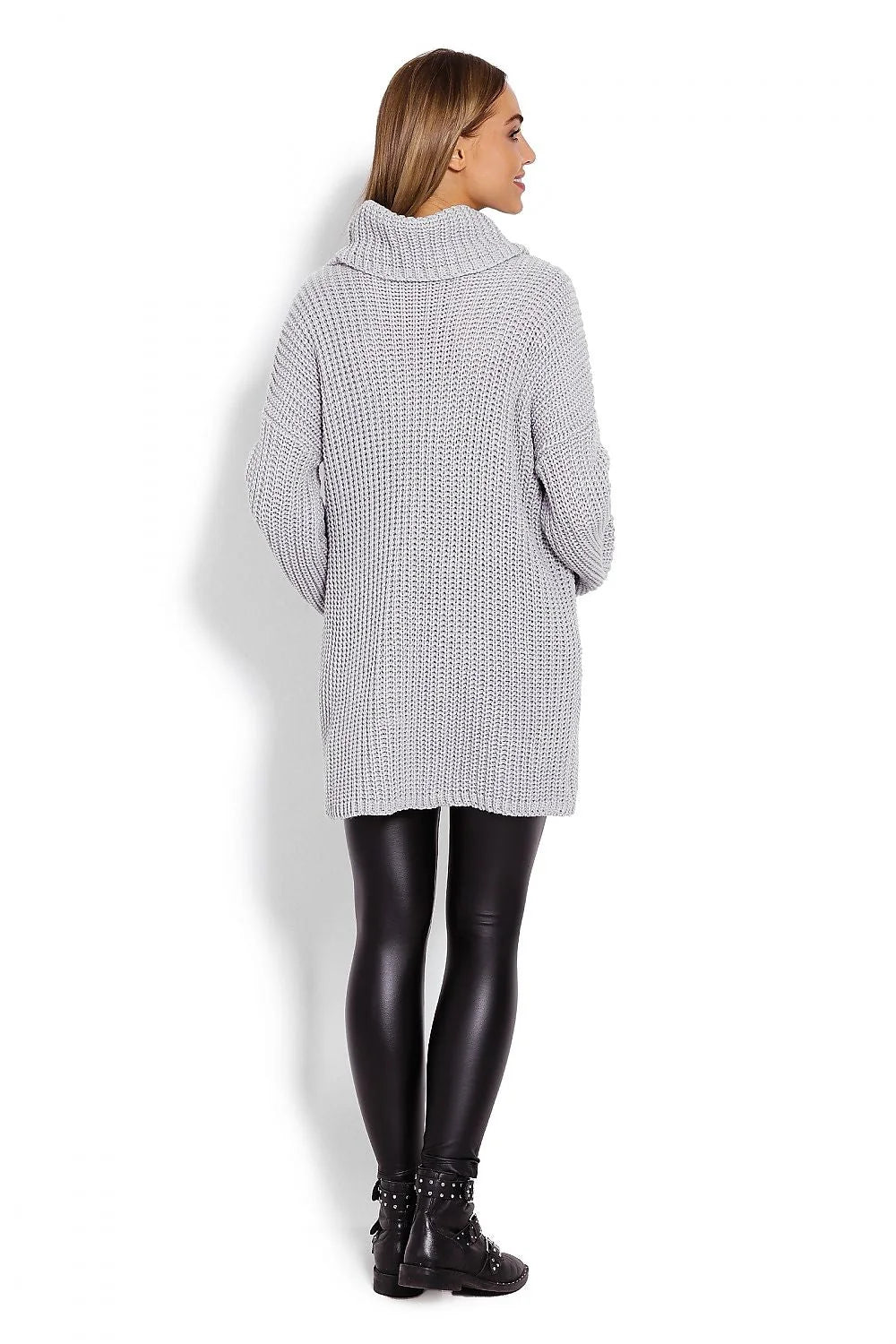 Pull grossesse rose pâle en maille épaisse tricotée, casual chic pour futures mamans confortables