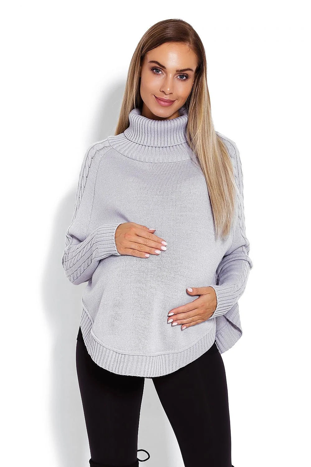Pull-over en tricot beige confortable avec col roulé, style décontracté idéal pour l'hiver chic