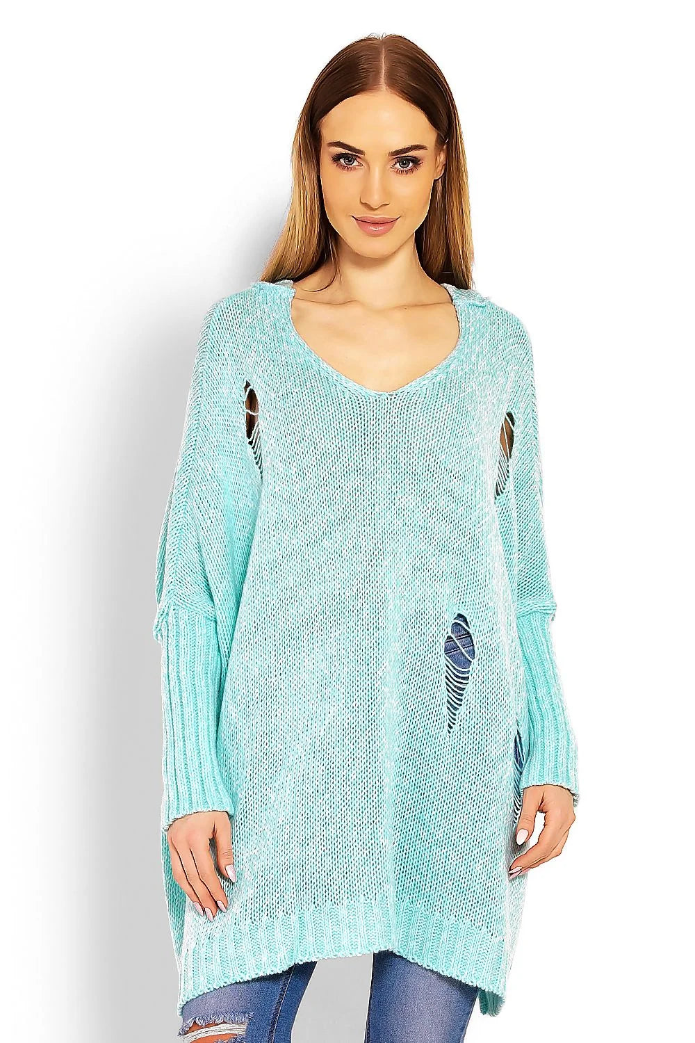 Pull-over tricot maille décontracté pêche clair moderne ample manches longues pour femmes mode casual chic